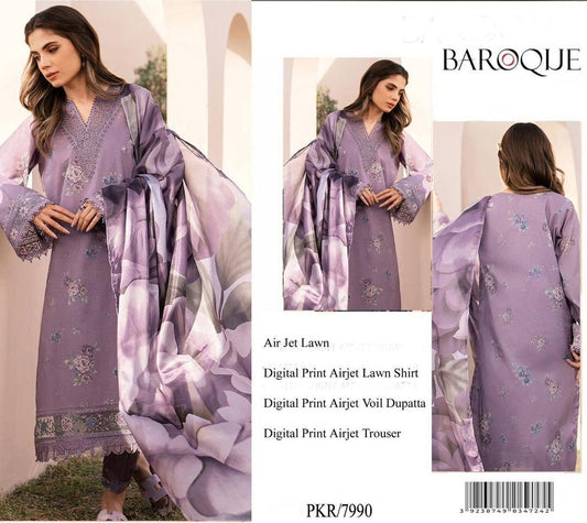 Lavender Floral Digital Printed Lawn Suit – A Dreamy Delight